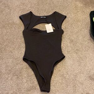 Brown sweetheart neckline bodysuit